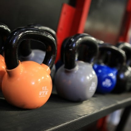 a picture of Kettlebells on display