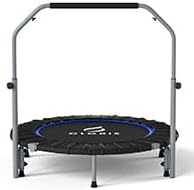 CLORIS 40in Folding Trampoline Mini Rebounder Fitness Trampoline with Adjustable Foam Handle for Kids/Adult, with safty Padded Cover Best Gift for Kids/Adult