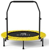 CLORIS 40in Folding Trampoline Mini Rebounder Fitness Trampoline with Adjustable Foam Handle for Kids/Adult, with safty Padded Cover Best Gift for Kids/Adult