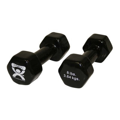 CanDo Vinyl-Coated Cast Iron Dumbbells, 8 lb., Pair, Black