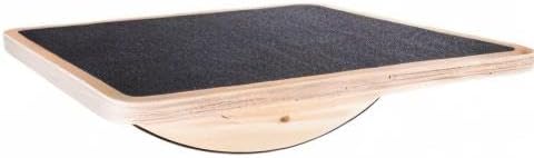 StrongTek Professional Wooden Balance Board, Rocker Board, Wood Standing Desk Accessory, Balancing Board for Under Desk, Anti Slip Roller, Core Strength, Stability, Office Wobble Boards