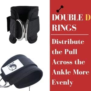 Slim Panda Ankle Strap for Cable Machine,Ankle Cuff for Kickbacks, Booty Hip Abductors,Glute Workouts, Leg Extensions, Curls for Men and Women, Adjustable with Double D-Rings