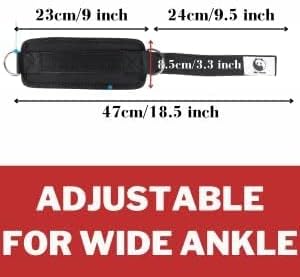 Slim Panda Ankle Strap for Cable Machine,Ankle Cuff for Kickbacks, Booty Hip Abductors,Glute Workouts, Leg Extensions, Curls for Men and Women, Adjustable with Double D-Rings