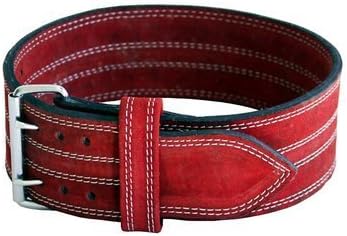 Ader Leather Power Lifting Weight Belt- 4" Red