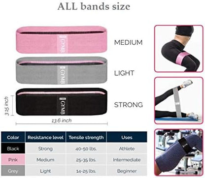 3 Levels Resistance Bands for Legs and Butt Exercise Bands, Women Sports Fitness Band for Squat Glute Hip Training - Non Slip Elastic Booty Bands