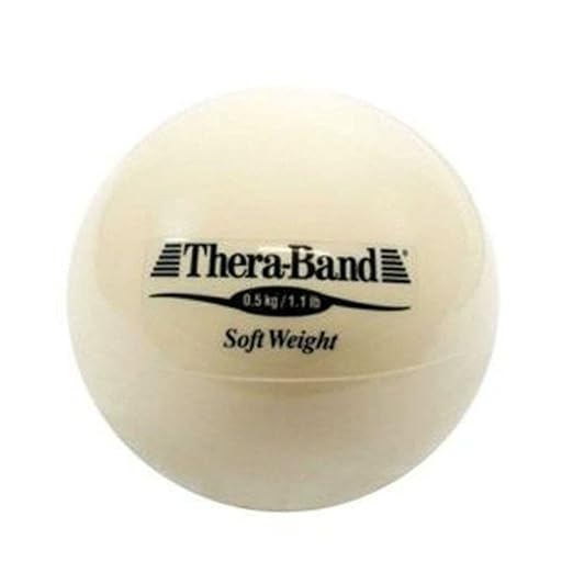 THERABAND Soft Weight, 4.5" Diameter, Weighted Balls for Baseball, Weighted Balls for Softball, Hand Held Ball Shaped Isotonic, Shoulder Strength, Rotator Cuff & Throwing Trainer, Tan, 1.1LB