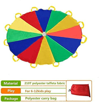 Sonyabecca Parachute 8 Feet 10 Feet 12 Feet for Kids with 9 Handles 12 Handles Play Parachute for 8 12 Kids Tent Cooperative Games Birthday Gift