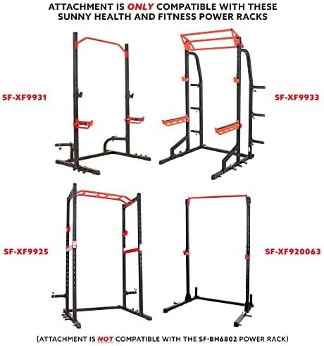 Sunny Health & Fitness Bar Holder Attachment for Power Racks and Cages - SF-XFA003 Black