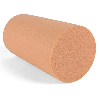 CanDo Beige PE Foam Rollers for Muscle Restoration, Massage Therapy, Sport Recovery and Physical Therapy 6" x 12" Round