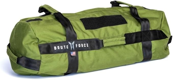 Brute Force Athlete Sandbag Training Kit - Green - Adjustable Workout Equipment for Home Gym and Cross Training - 25-75 pounds - Made in The USA