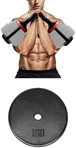 Yes4All Adjustable Kettlebell Handle for Weight Plates, Dumbbell Converter for Strength Training Kettlebells, Home Gym