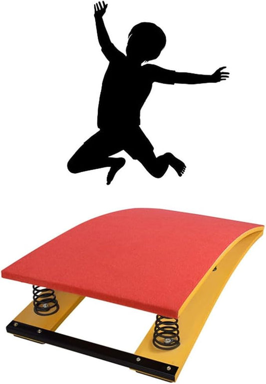 Children's Gymnastics Springboard Pedal, Built-in Thickened Spring, Wooden Board, Takeoff and Somersault Power Board Elastic Board(Size:Four Springs50*80 * 20cm,Color:red)