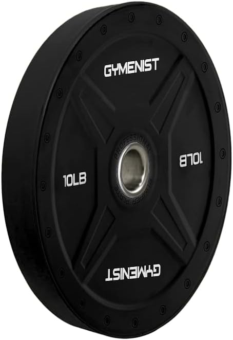 GYMENIST Bumper Plates is Made for 2 Inch Olympic Bars, Available from 10 LB up to 55 LB Black Or Multi Color Premium Commercial Gym