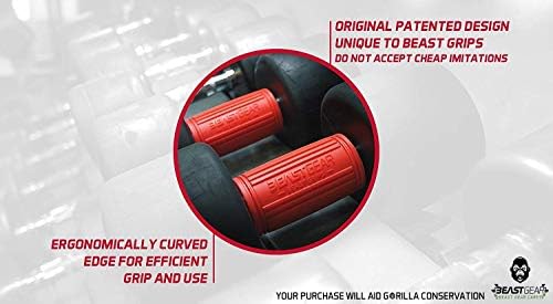 Beast Gear - Barbell and Dumbbell Bar Grips for Weightlifting & Muscle Building - Strength Training Equipment