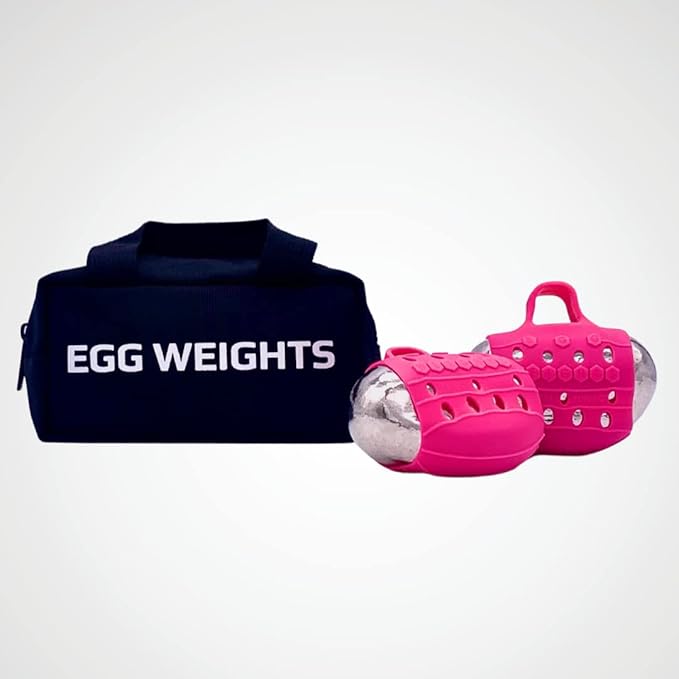 Egg Weights Knockout Max 5.0 lbs Set Bismuth Hand Weights with Anti-Slip Silicone Rubber Finger Loop for Shadowboxing, Kickboxing for Men and Women - 2 Eggs, 2.5 lbs Each + Free E-Book Workout Guide