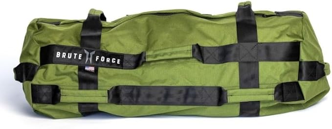 Brute Force Athlete Sandbag Training Kit - Green - Adjustable Workout Equipment for Home Gym and Cross Training - 25-75 pounds - Made in The USA