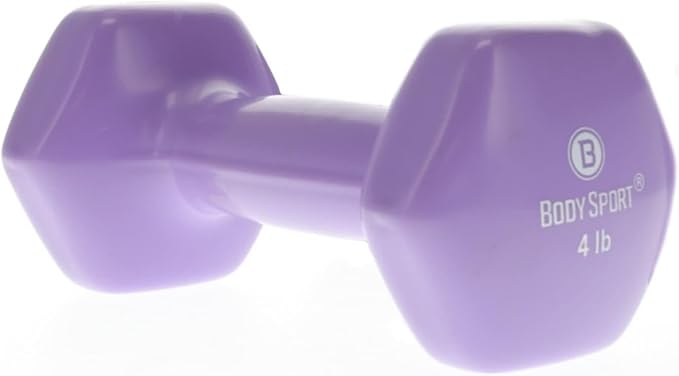 Body Sport Vinyl Coated Dumbbell Hand Weight – Exercise & Fitness Dumbbell for Home Gym Equipment Workouts – Strength Training for Men & Women