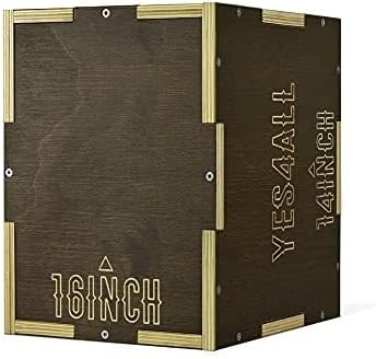 Yes4All 3-in-1 Wooden Plyo Box - Plyometric Jump Box for Home Gym and Outdoor Workouts, 450 lbs Box Jump