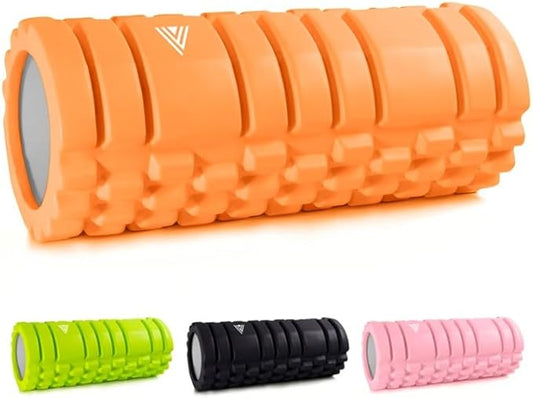 The Vinchu Foam Roller - Deep Tissue Massage Muscle Roller and Stretching Equipment for Sustainable Strength and Myofascial Trigger Point Release (Orange, L)