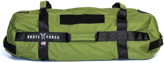 Brute Force Athlete Sandbag Training Kit - Green - Adjustable Workout Equipment for Home Gym and Cross Training - 25-75 pounds - Made in The USA