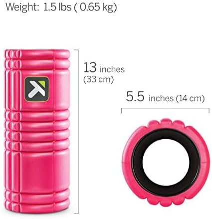 TRIGGERPOINT Performance Therapy Grid Foam Roller for Exercise, Deep Tissue Massage and Muscle Recovery, Original (13-Inch), Pink