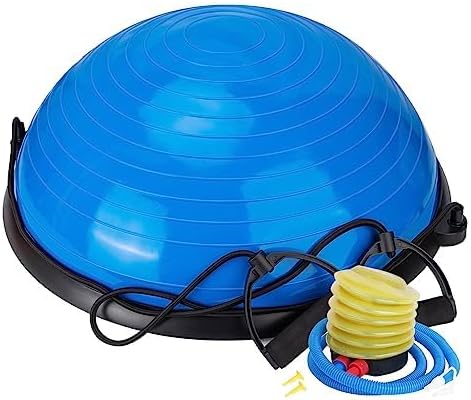 Half Balance Ball Trainer, Balance Beam for Core Exercise Equipment, Core Strength and Fitness, Includes Resistance Bands and Pump, Ideal for Home Gym Workout