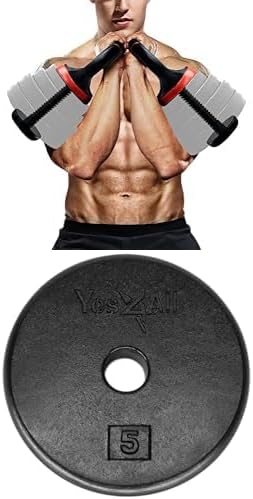 Yes4All Adjustable Kettlebell Handle for Weight Plates, Dumbbell Converter for Strength Training Kettlebells, Home Gym