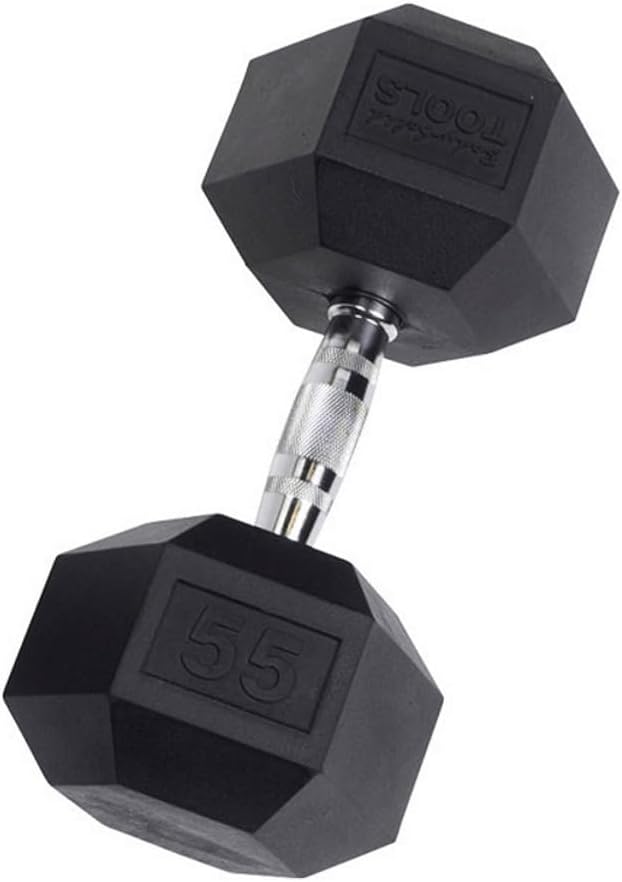 Body-Solid Rubber Coated Hexagon Dumbbells, Hand Weights For Men and Women, Weights Dumbbell for Strength Training, Body Building Home Gym Training Gear