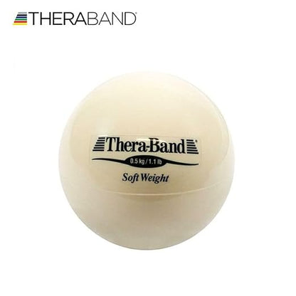 THERABAND Soft Weight, 4.5" Diameter, Weighted Balls for Baseball, Weighted Balls for Softball, Hand Held Ball Shaped Isotonic, Shoulder Strength, Rotator Cuff & Throwing Trainer, Tan, 1.1LB