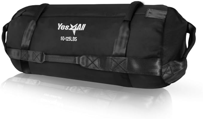 Yes4All Sandbags for Working Out, Adjustable Sand Bags for Weight Training with Handles, Multiple Colors & Sizes 5-200lbs