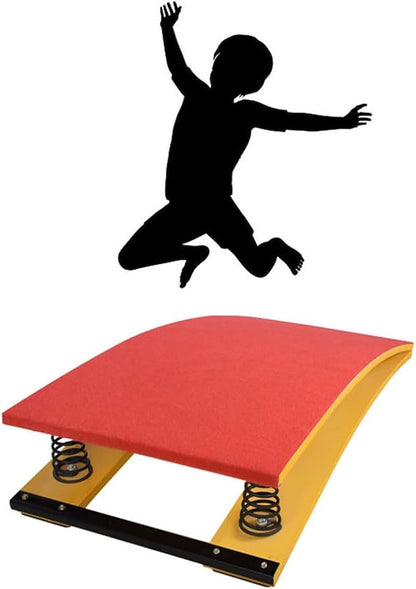 Children's Gymnastics Springboard Pedal, Built-in Thickened Spring, Wooden Board, Takeoff and Somersault Power Board Elastic Board(Size:Two Springs50*80 * 20cm,Color:red)