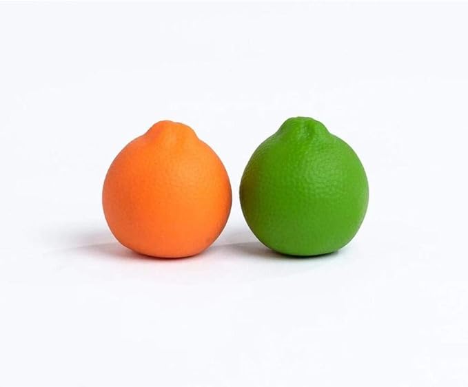 Hand Therapy Fruit Squish Ball Pair - Stress Balls for Adults, Stress Ball, Squishy Ball, Stress Balls, Squeeze Ball, Hand Therapy Ball, Fidget Ball - Citrus