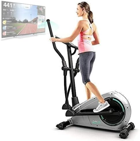 Bluefin Fitness Curv 2.0 | Curv Mini | Elliptical Cross Trainers | Seated Under Desk Elliptical Trainer | Exercise Step Machine | Adjustable Resistance | LCD Screen | Bluetooth | Black | Grey