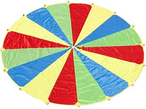 Sonyabecca Parachute, Play Parachute 24ft with 16 Handles for Kids Cooperation Group Play