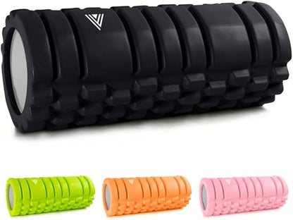 The Vinchu Foam Roller - Deep Tissue Massage Muscle Roller and Stretching Equipment for Sustainable Strength and Myofascial Trigger Point Release (Space Black, L)