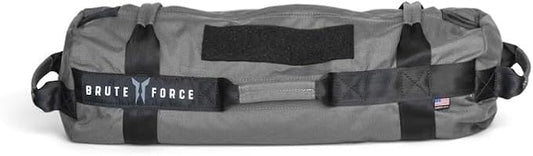 Brute Force Athlete Sandbag, Adjustable, Weighted Heavy Bag, Workout Equipment for Home Gym, Strength Training and Weight Lifting, Sandbags for Working Out, Made in USA, Gunmetal, 25-75 lbs