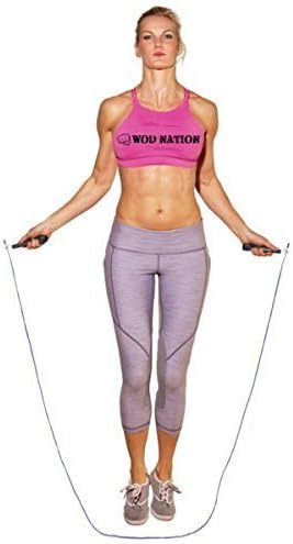 WOD Nation Adjustable Speed Jump Rope For Men, Women & Children - Blazing Fast Fitness Skipping Rope Perfect for Boxing, MMA, Endurance