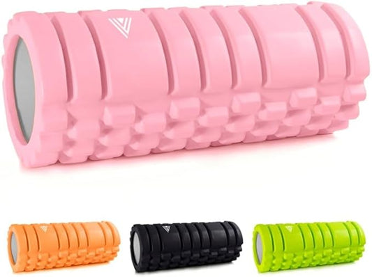 The Vinchu Foam Roller - Deep Tissue Massage Muscle Roller and Stretching Equipment for Sustainable Strength and Myofascial Trigger Point Release (Pink, L)