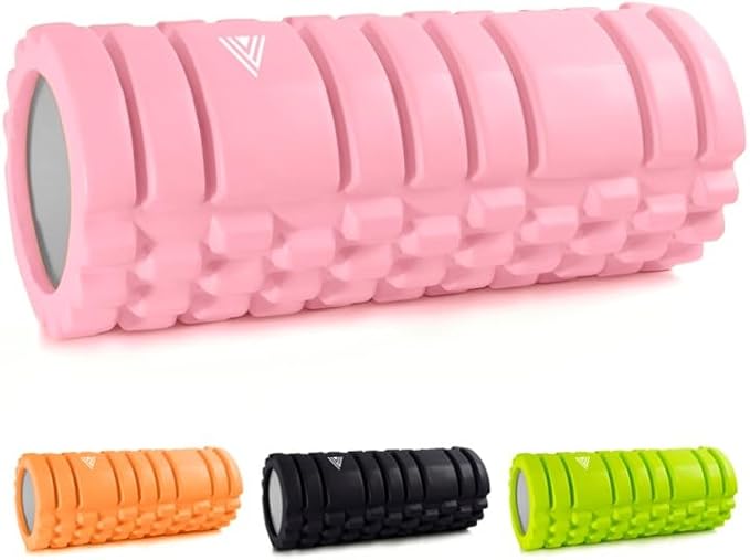 The Vinchu Foam Roller - Deep Tissue Massage Muscle Roller and Stretching Equipment for Sustainable Strength and Myofascial Trigger Point Release (Pink, L)