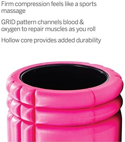 TRIGGERPOINT Performance Therapy Grid Foam Roller for Exercise, Deep Tissue Massage and Muscle Recovery, Original (13-Inch), Pink