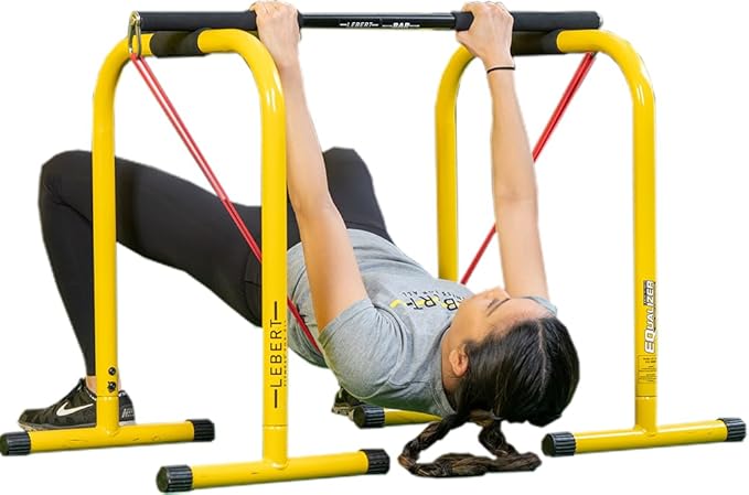 Lebert Fitness | The Original Bodyweight, Pull-Up & Dip Bars for Home Gym | All Fitness Levels | Includes Free Mobile App & Lebert Community Access (Yellow EQ/BAR Combo)