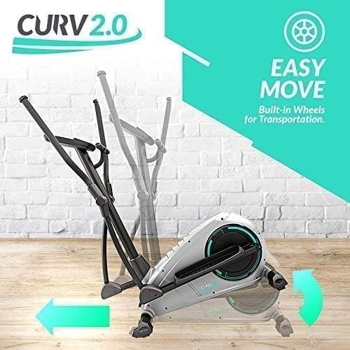 Bluefin Fitness Curv 2.0 | Curv Mini | Elliptical Cross Trainers | Seated Under Desk Elliptical Trainer | Exercise Step Machine | Adjustable Resistance | LCD Screen | Bluetooth | Black | Grey