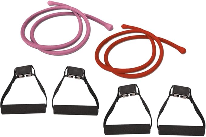 Resistance Bands Workout Set, Fitness Bands for Strength Exercise, Gym or Home Workouts, Kit includes 2 Soft Handles and 2 Resistance Bands