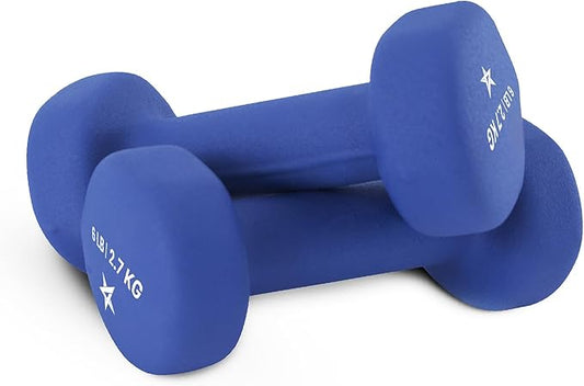 Yes4All Neoprene Coated Dumbbell Hand Weight Sets of 2 - Multiple Weight Options with 15 Colors, Anti-roll, Anti-Slip, Hexagon Shape