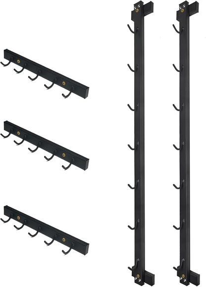 Wall Mounted LAT Pull Down Bar Organizer with Hooks, Home Gym Attachment Storage Rack for LAT Pulldown Attachments, Cable Attachment Rack for Gym Accessories