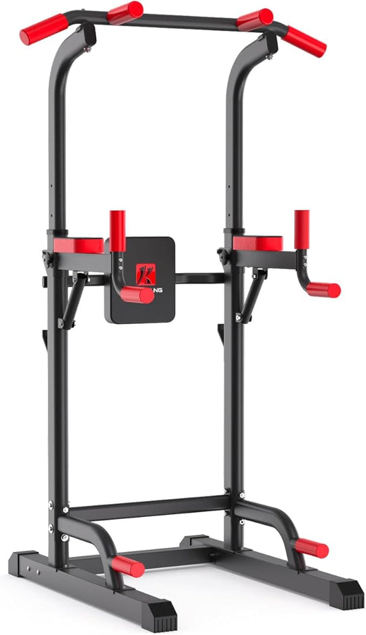 Power Tower Dip Station,Multi-Function Pull Up Adujustable Height Up 85.5" for Home Gym Strength Training Fitness Equipment,400LBS