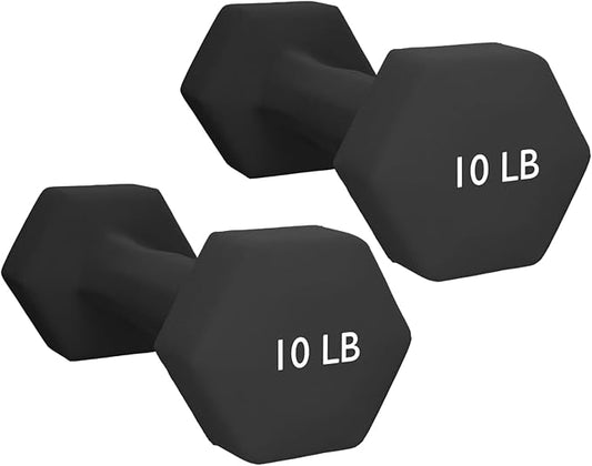 Neoprene Coated Dumbbell Hand Weight Pairs – Versatile Dumbbell Set for Exercise & Fitness, Home Gym Equipment – Non-Slip, Color-Coded Hex Shaped Free Weights for Men and Women, 2LB, 4LB, 6LB, 8LB Pounds