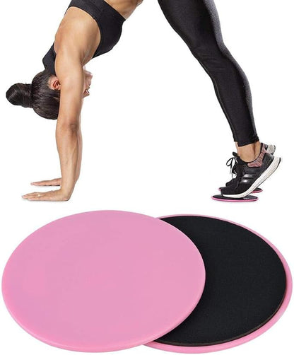 Core Sliders, 2PCS Exercise Sliding Disc Dual Sided Gliding Discs Floor Sliders Exercise Core Gliders Fitness Sport Equipment for physical therapy, yoga, dance, balance training(pink)