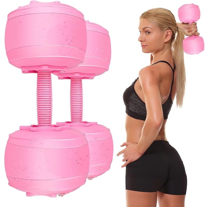 Water Filled Dumbbells Set - Water Filled Weights - Portable Travel Weights - Weights Adjustable Dumbbells - Portable Fitness Equipment - Strength Training - Fitness and Shaping