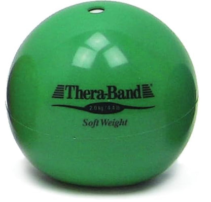 THERABAND Soft Weight, 4.5" Diameter, Weighted Balls for Baseball, Weighted Balls for Softball, Hand Held Ball Shaped Isotonic, Shoulder Strength, Rotator Cuff & Throwing Trainer, Green, 4.4LB